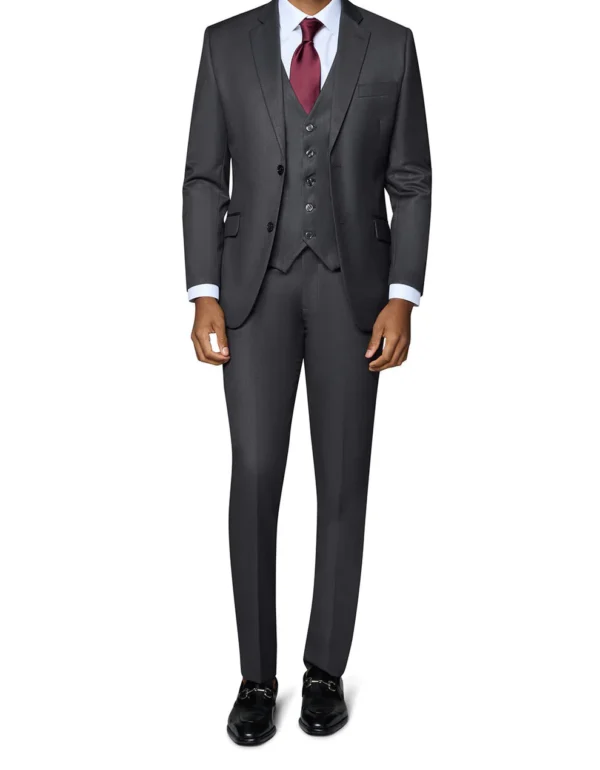 3 Piece | Charcoal Grey | Notch Lapel | Slim Fit Suit