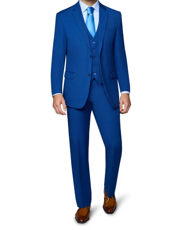3 Piece | Cobalt Blue | Notch Lapel | Slim Fit Suit