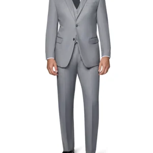 3 Piece | Heather Grey | Notch Lapel | Slim Fit Suit