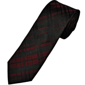 Wine | Black | Print | Silk Tie