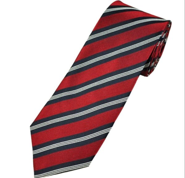 Red | Navy | Diagonal Stripe | Silk Tie