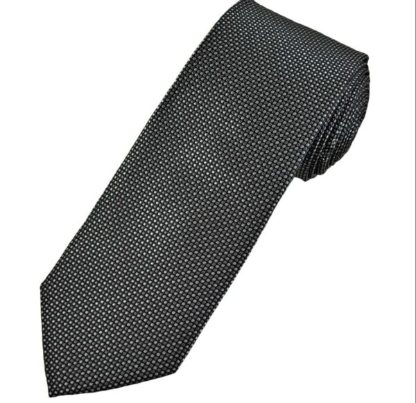 Charcoal | Pin Dot | Silk Tie