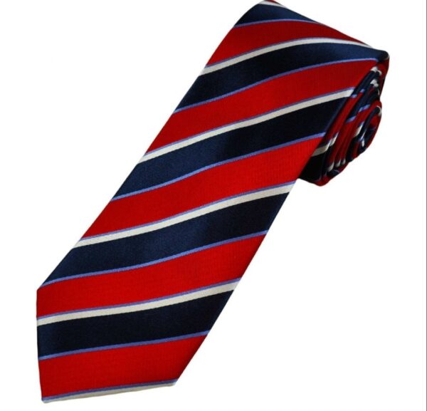Red | Navy | Stripe | Silk Tie