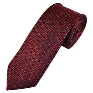Burgundy | White | Navy | Print | Silk Tie