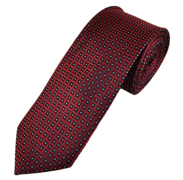 Burgundy | White | Navy | Print | Silk Tie