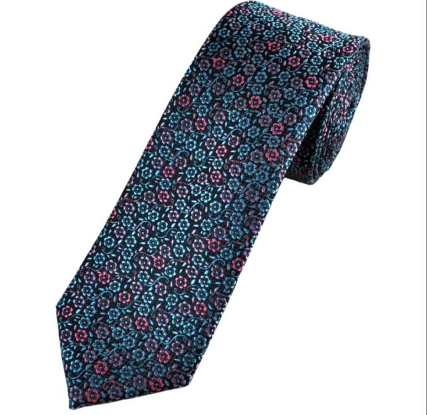 Sky Blue | Pink | Floral | Silk Tie