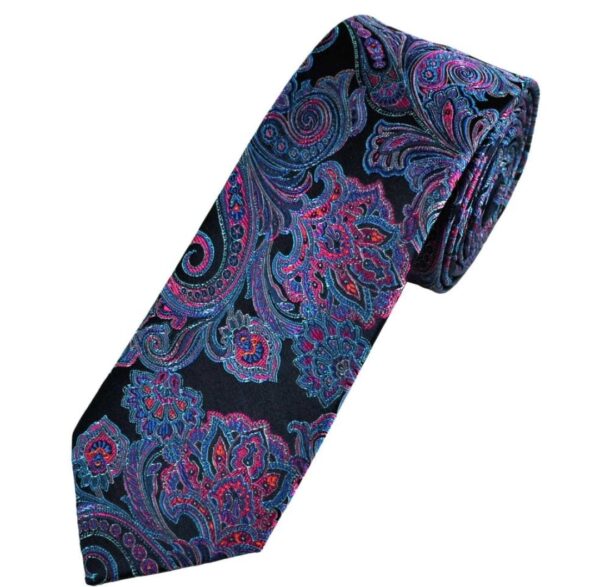 Navy | Pink | Rust | Print | Silk Tie