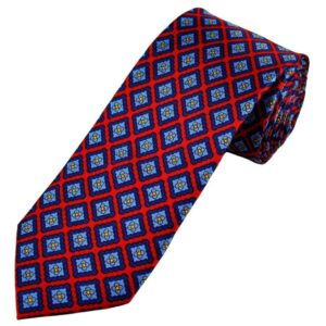 Indigo Blue | Red | Print | Silk Tie