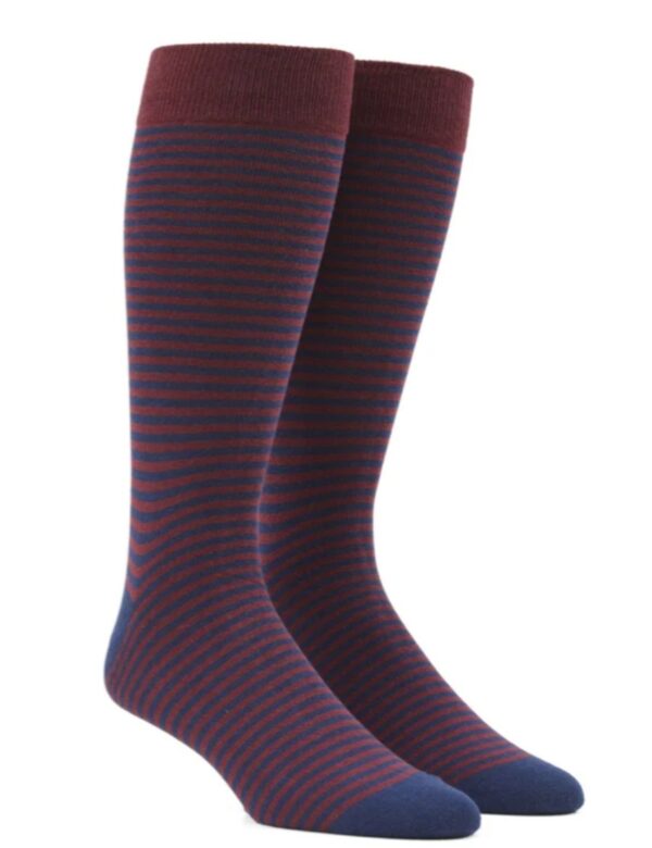 Navy | Wine Red | Stripe | Socks