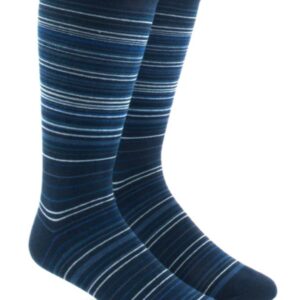 Navy Blue and White Stripe Socks