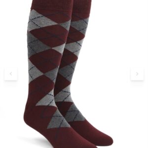 Shades of Grey and Burgundy Argyle Socks