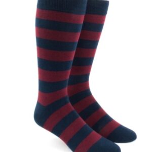 Blue and Burgundy Stripe Socks
