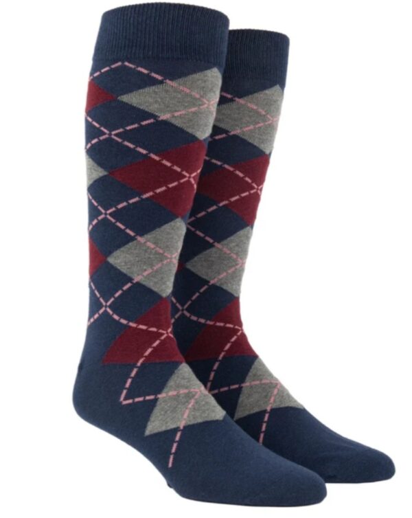 Burgundy | Grey | Navy | Argyle Socks
