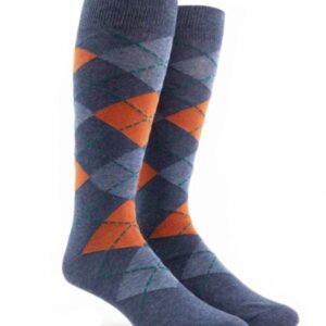 Shades of Blue and Orange Argyle Socks