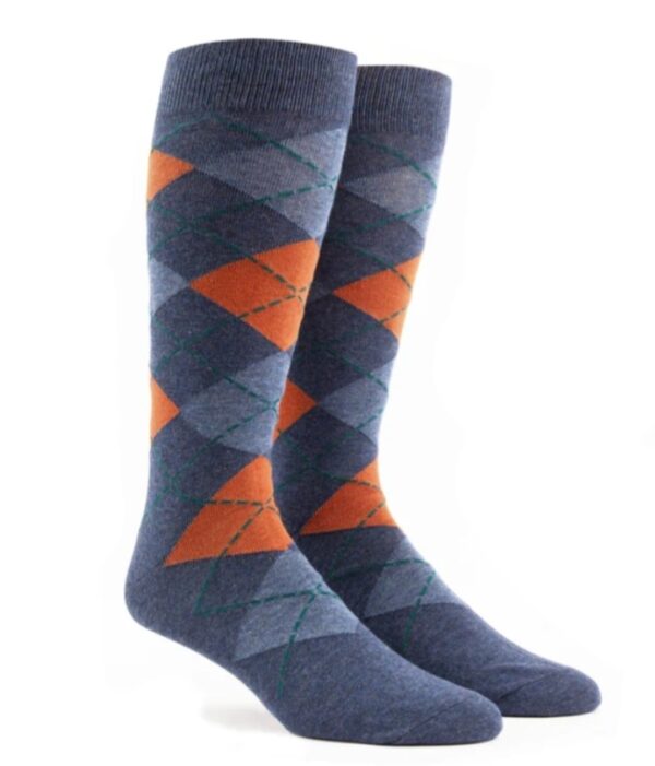 Shades of Blue | Orange | Argyle Socks