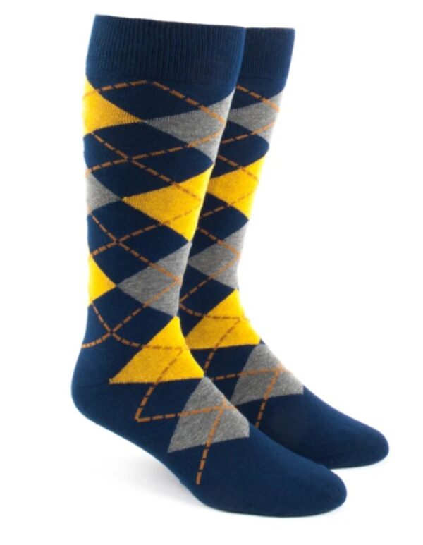 Yellow | Navy | Grey | Argyle Socks
