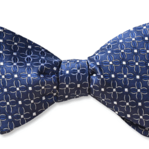 Navy | White | Floral | Silk Bow Tie