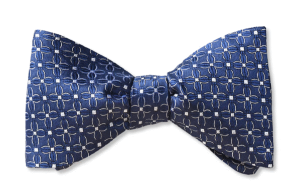 Navy | White | Floral | Silk Bow Tie