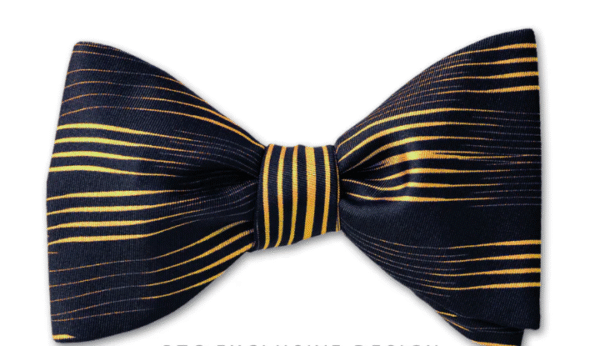 Yellow | Navy | Print | Silk Bow Tie