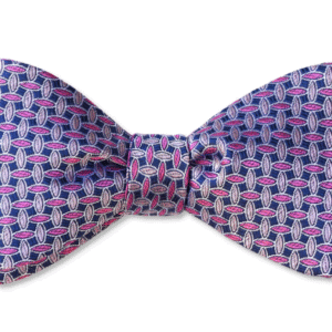 Lavender | Navy | Print | Silk Bow Tie