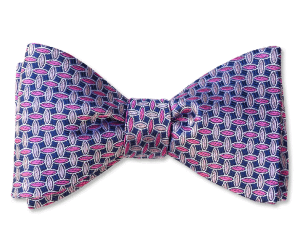 Lavender | Navy | Print | Silk Bow Tie