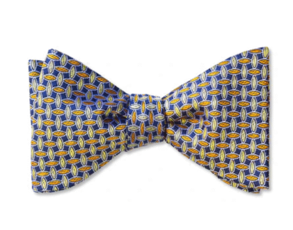 Yellow | Blue | Textured | Silk Bow Tie