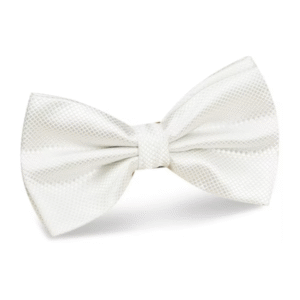White | Textured | Silk Bow Tie