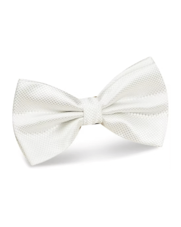 White | Textured | Silk Bow Tie