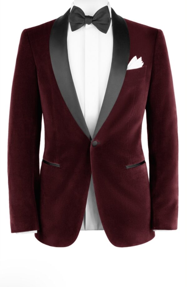 Burgundy | Velvet | Shawl Lapel | Dinner Jacket