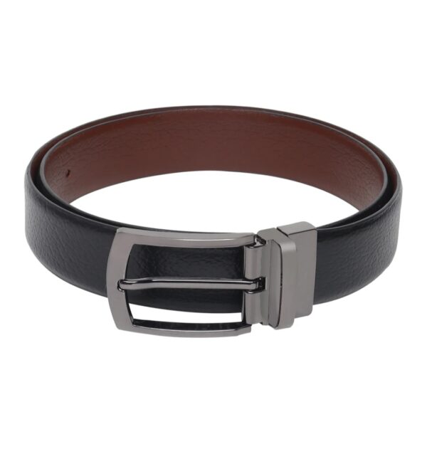 Reversible | Black | Brown | Large Silver Buckle | Leather Belt
