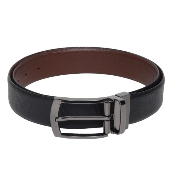 Reversible | Black | Brown | Large Silver Buckle | Leather Belt