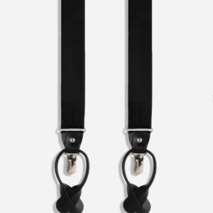 Solid Black Grosgrain Convertible Suspender