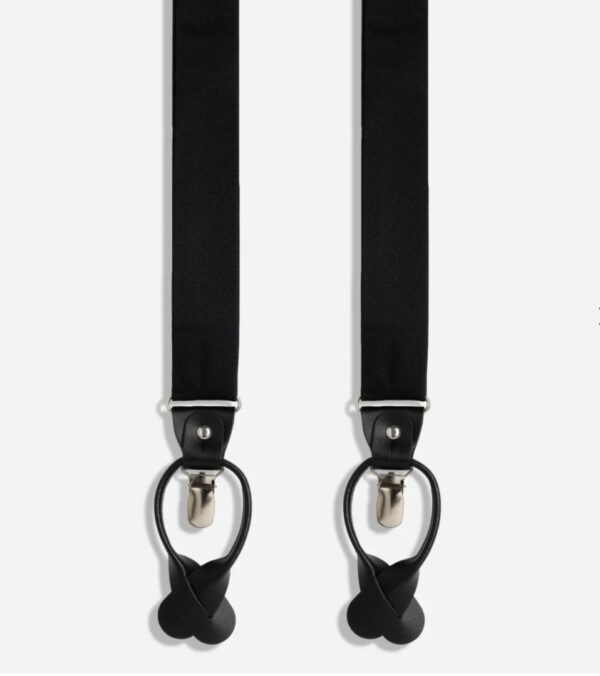 Grosgrain | Solid Black | Convertible Suspender