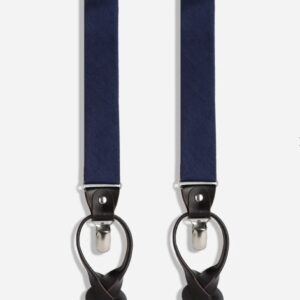 Linen Row Navy Convertible Suspenders