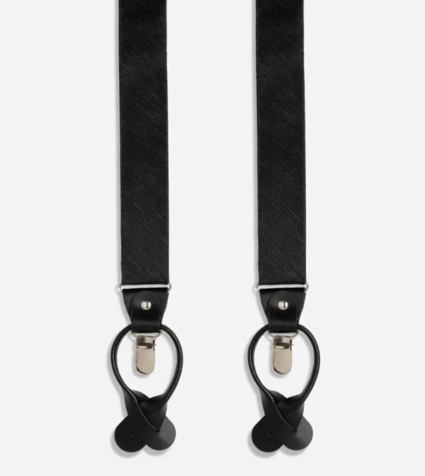 Textured | Solid Black | Convertible Suspender
