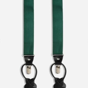 Textured Solid Green Convertible Suspender