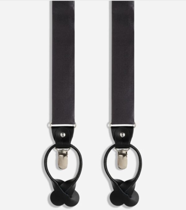Satin | Solid Charcoal | Convertible Suspender