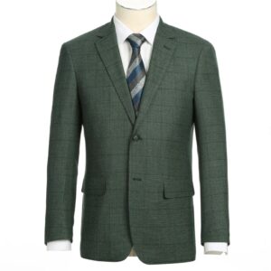 Sage Green | Plaid | Notch Lapel | Slim Fit Blazer