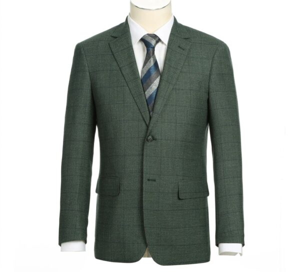 Sage Green | Plaid | Notch Lapel | Slim Fit Blazer