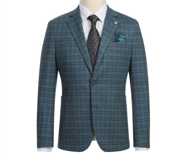 Grey | Blue | Plaid | Notch Lapel | Slim Fit Blazer
