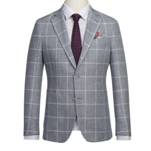 Grey | Plaid | Notch Lapel | Slim Fit Blazer