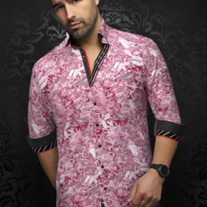 Adrien | Red | White | Print | Long Sleeved Shirt