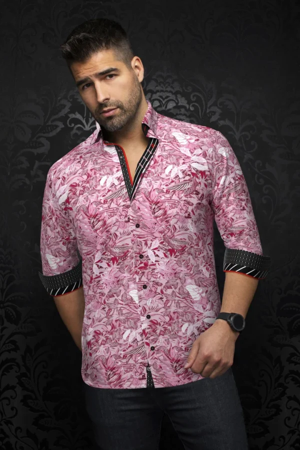 Adrien | Red | White | Print | Long Sleeved Shirt