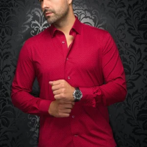 Red | Pin Dot | Long Sleeved Shirt
