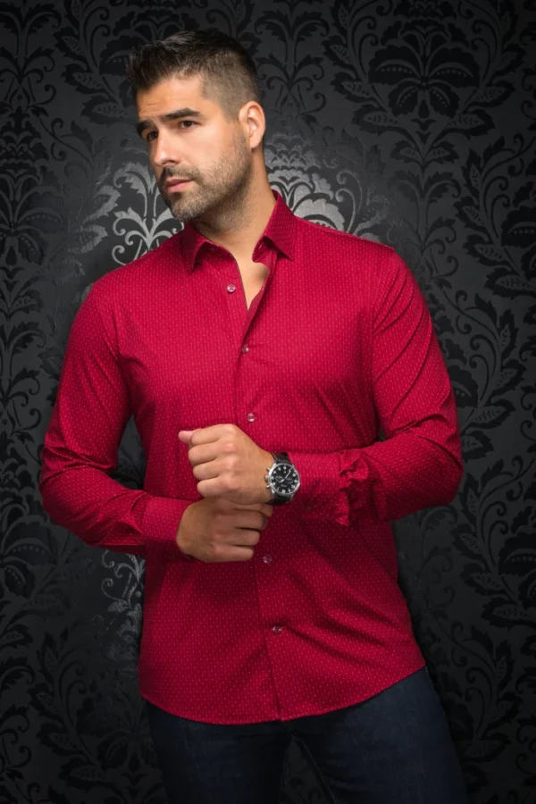 Red | Pin Dot | Long Sleeved Shirt