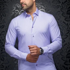 Solid Lavender | Textured | Long Sleeved Shirt
