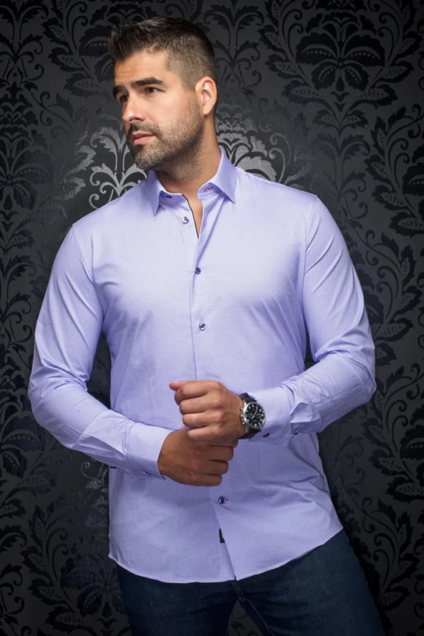 Solid Lavender | Textured | Long Sleeved Shirt