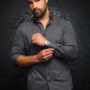 Solid Charcoal Grey | Long Sleeved Shirt