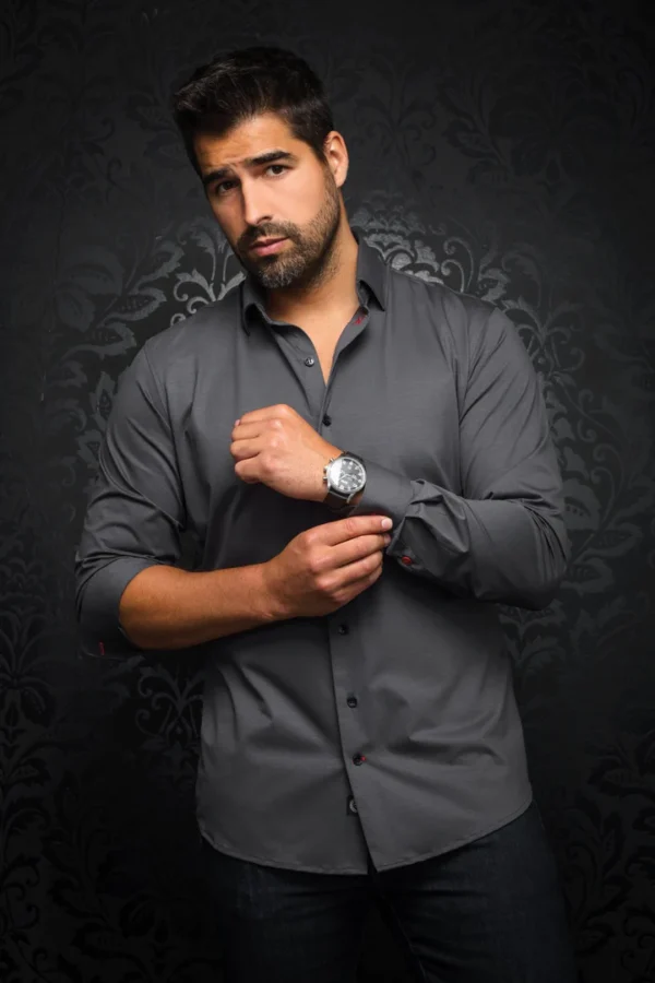Solid Charcoal Grey | Long Sleeved Shirt