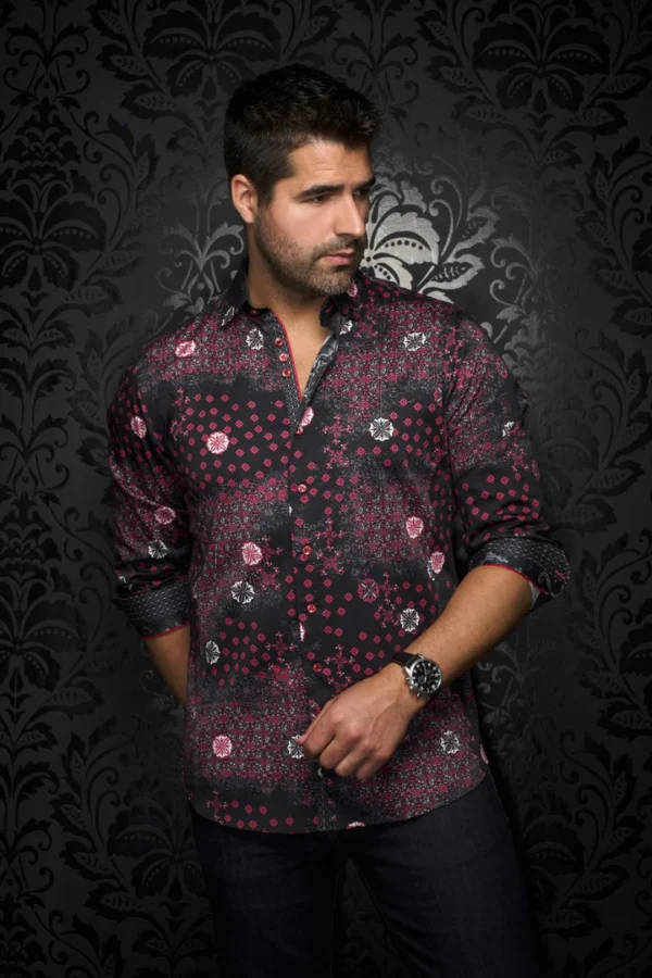 Floriani | Black | Red | Print | Long Sleeved Shirt